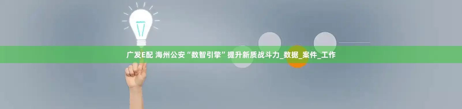广发E配 海州公安“数智引擎”提升新质战斗力_数据_案件_工作