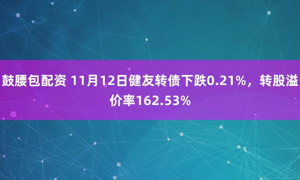 鼓腰包配资 11月12日健友转债下跌0.21%，转股溢价率162.53%